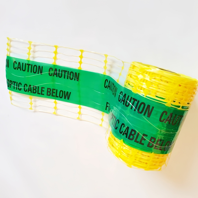 30CM high strength visible underground warning mesh with warning tape plastic net for pipeline cables protection 
