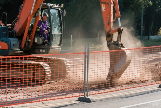 Roadway safety barrier fence